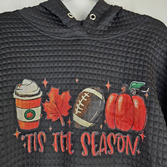 Thanksgiving Women Pumpkin Graphic Sweatshirts L Coffee‎ Football.E48 - Picture 2 of 11